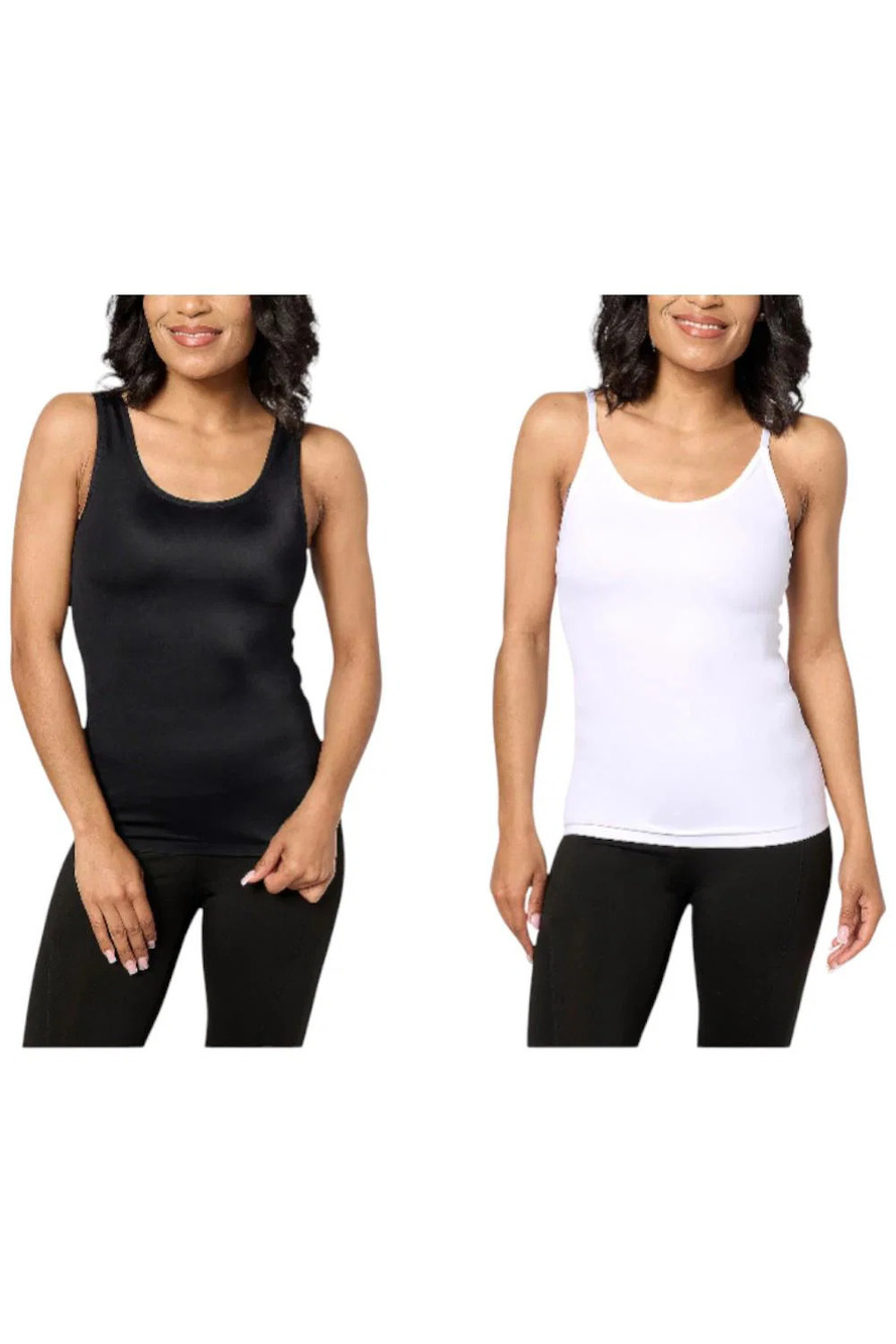 Anybody Women's 2-Pack Intimates Smoothing Tank & Cami Black/White - Regular